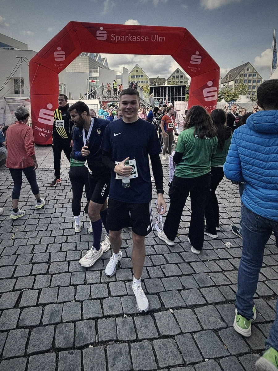 Marcel nach einem Lauf in Ulm